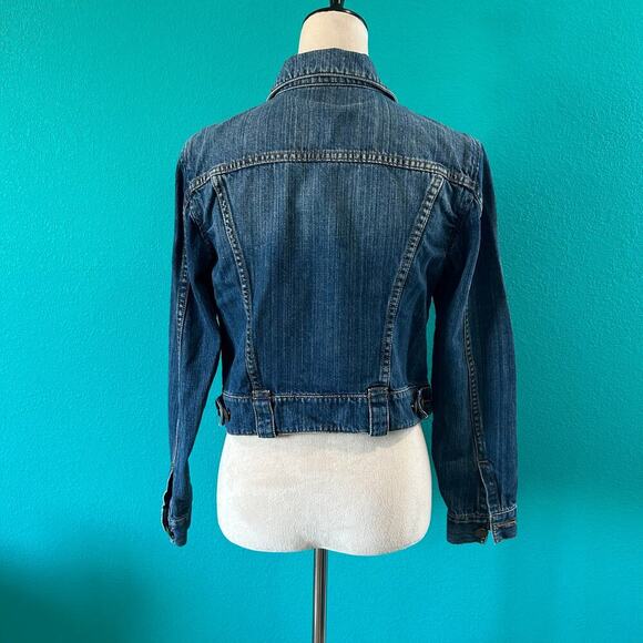 CAbi #906 Classic Retro Key Zipper Pull Reversible Butterfly Jean Jacket Size XS - Picture 4 of 7